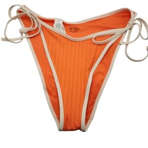 Aerie Orange Tie Waist Cheekiest Bikini Bottom
